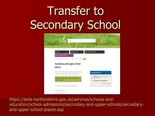 Transfer to Secondary School