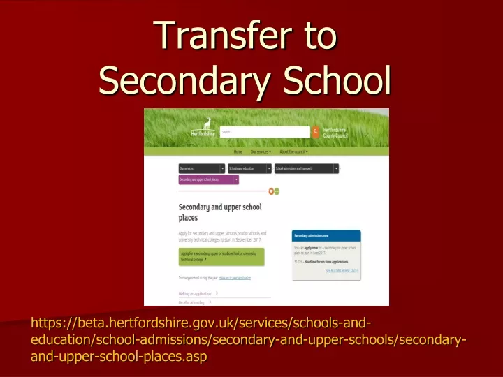 transfer to secondary school