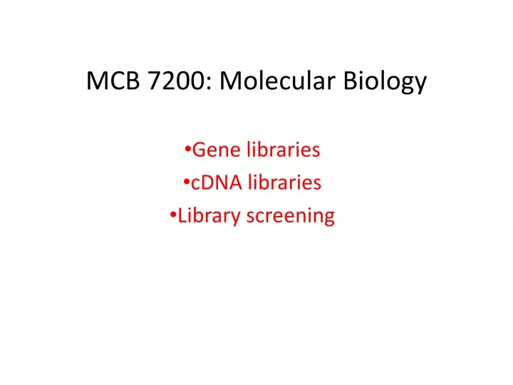 mcb 7200 molecular biology