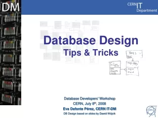 Database Design Tips &amp; Tricks