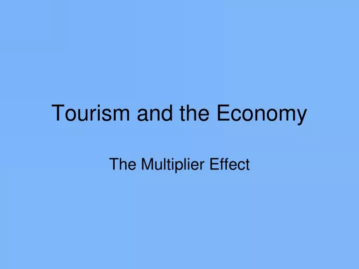 tourism and the economy