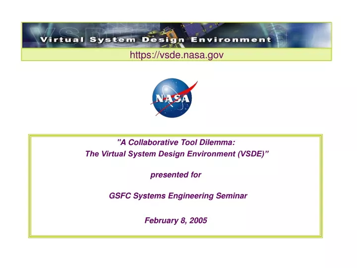 https vsde nasa gov