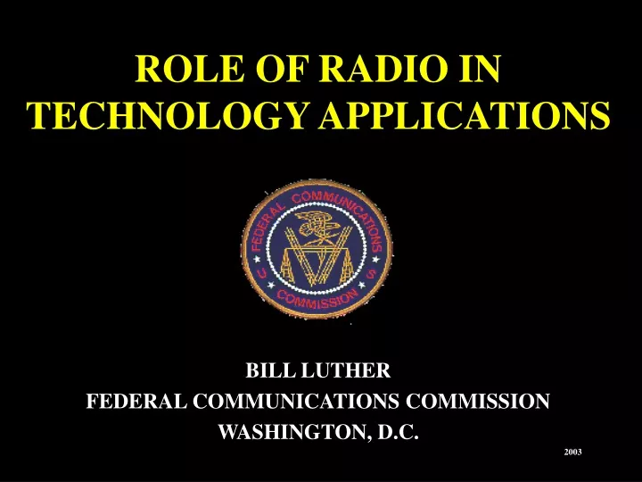 role of radio in technology applications