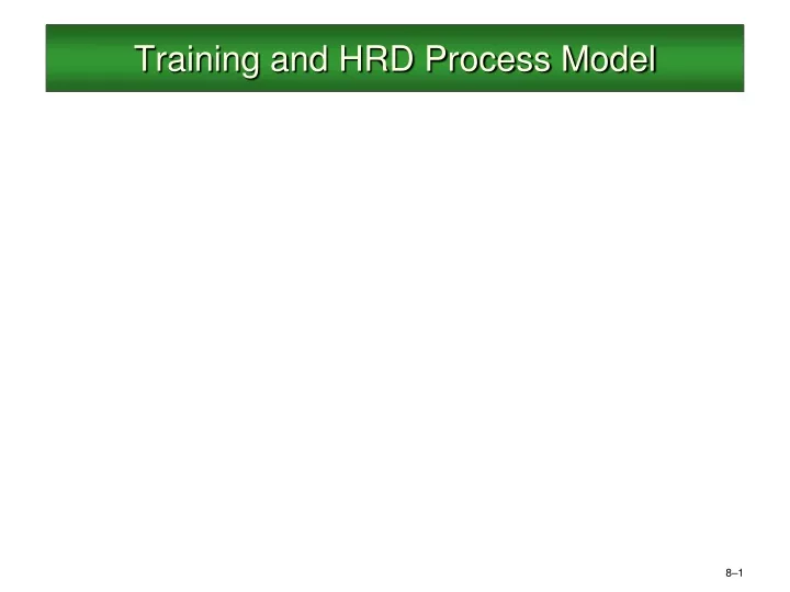 training and hrd process model