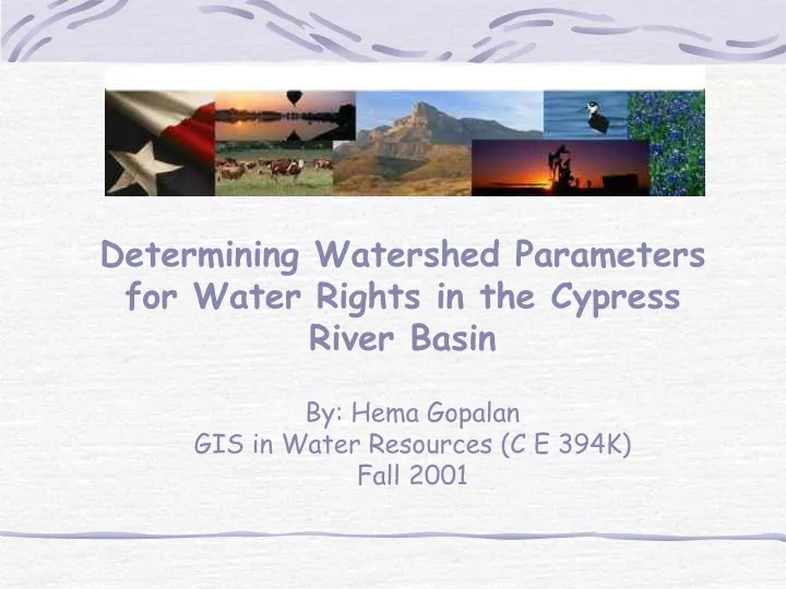 determining watershed parameters for water rights