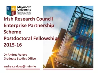 Irish Research Council  Enterprise Partnership Scheme  Postdoctoral Fellowships  2015-16