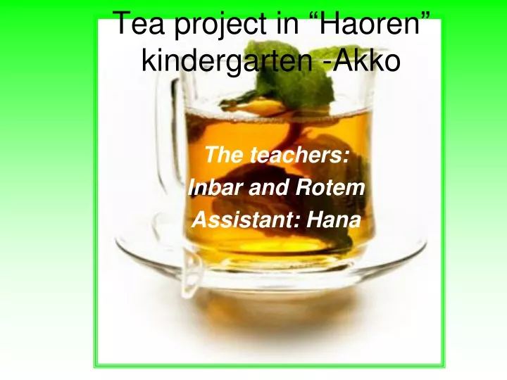 tea project in haoren kindergarten akko