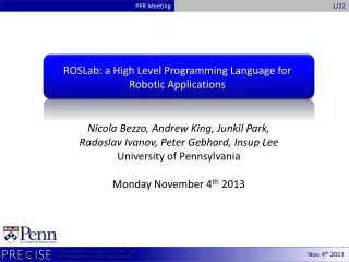 ROSLab: a High Level Programming Language for Robotic Applications