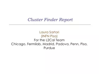Cluster Finder Report Laura Sartori  (INFN Pisa) For the L2Cal Team