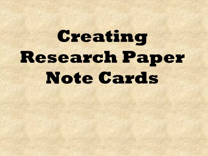 creating research paper note cards