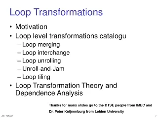 Loop Transformations