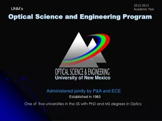 Optical Science and Engineering Program