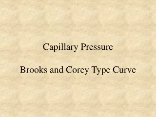 Capillary Pressure  Brooks and Corey Type Curve