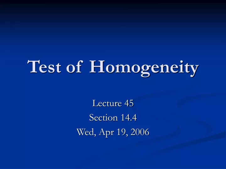 test of homogeneity