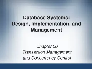 Database Systems:  Design, Implementation, and Management