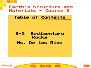Table of Contents 3-5  Sedimentary Rocks Ms. De Los Rios