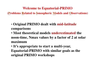 Original PRIMO dealt with  mid-latitude  comparisons