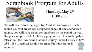 Scrapbook Program for Adults