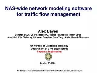 NAS-wide network modeling software for traffic flow management