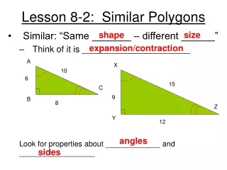 Lesson 8-2:  Similar Polygons