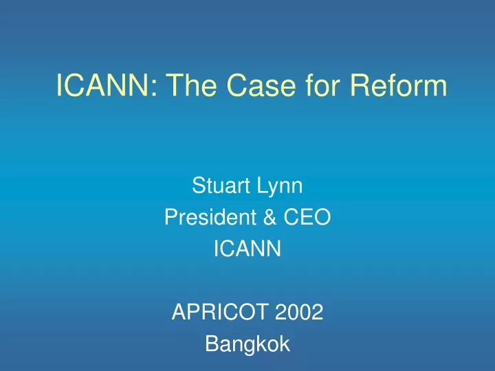 icann the case for reform