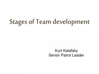 Stages of Team development