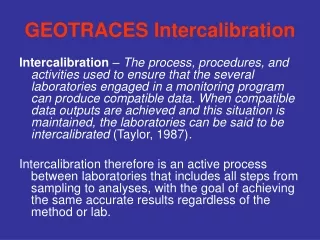 GEOTRACES Intercalibration