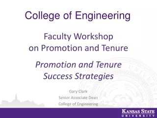 Faculty Workshop  on Promotion and Tenure
