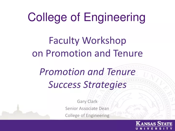 faculty workshop on promotion and tenure