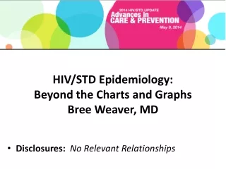 HIV/STD Epidemiology:  Beyond the Charts and Graphs  Bree Weaver, MD