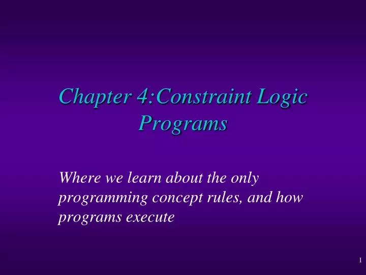 chapter 4 constraint logic programs