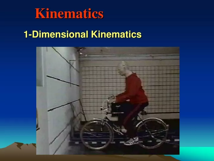 1 dimensional kinematics