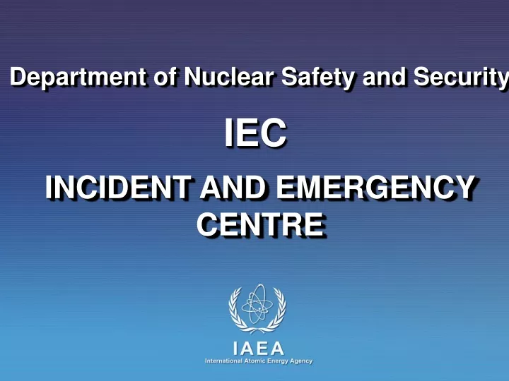 department of nuclear safety and security