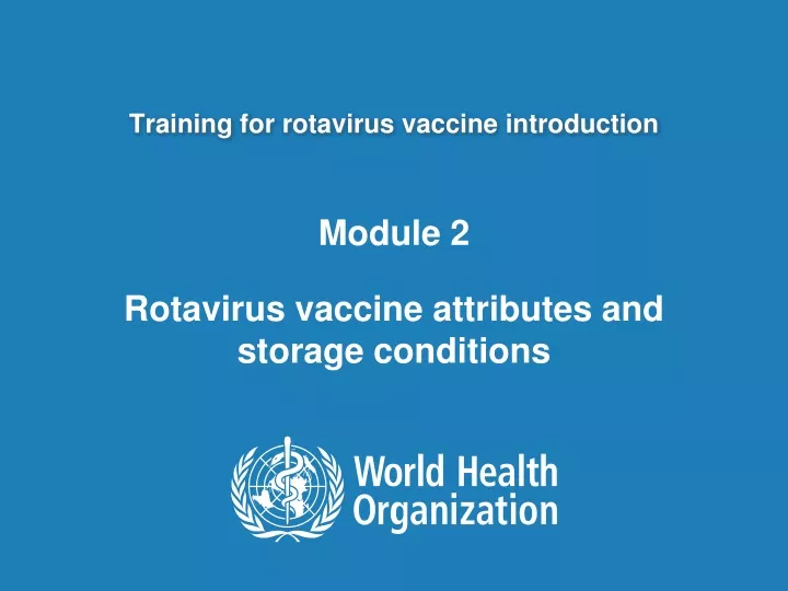 training for rotavirus vaccine introduction