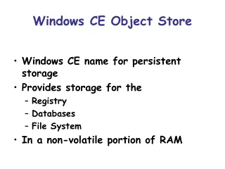 Windows CE Object Store