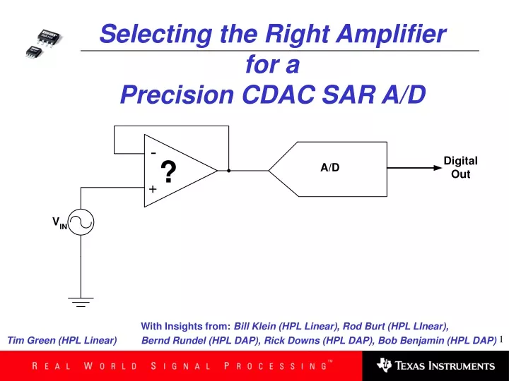 selecting the right amplifier for a precision