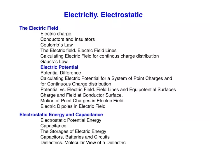 electricity electrostatic