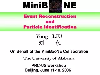 Event Reconstruction  and  Particle Identification