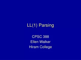 LL(1) Parsing