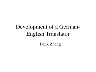 Development of a German-English Translator