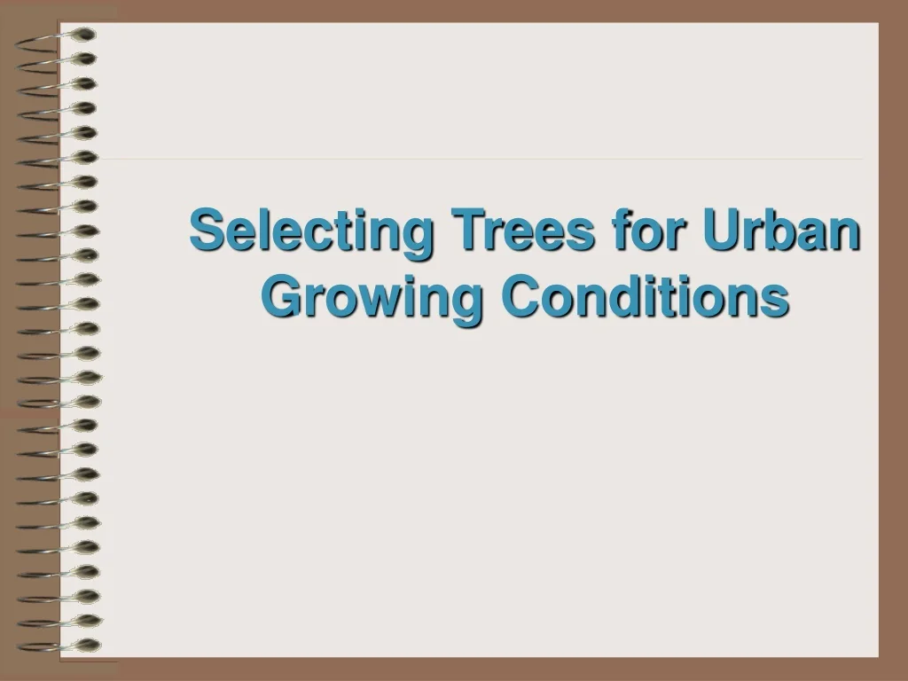 PPT - Selecting Trees for Urban Growing Conditions PowerPoint ...