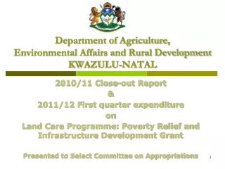 Department of Agriculture, Environmental Affairs and Rural Development KWAZULU-NATAL