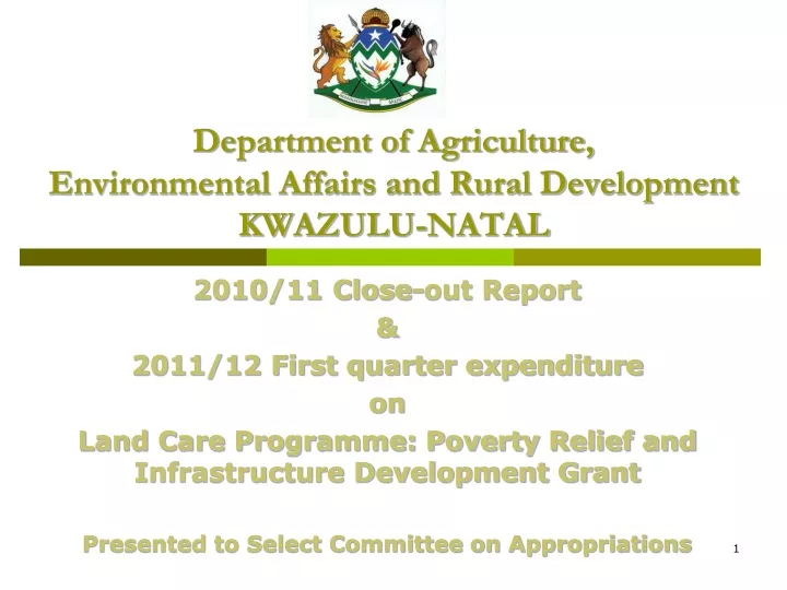 department of agriculture environmental affairs and rural development kwazulu natal