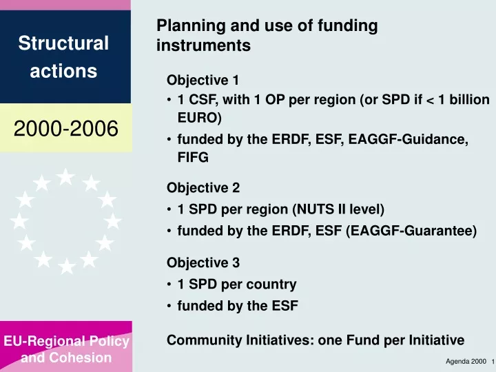 planning and use of funding instruments