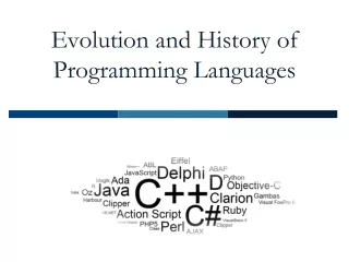Evolution and History of Programming Languages