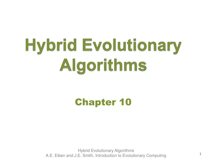 hybrid evolutionary algorithms