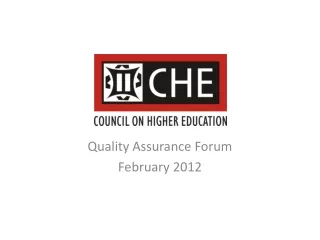 Quality Assurance Forum February 2012