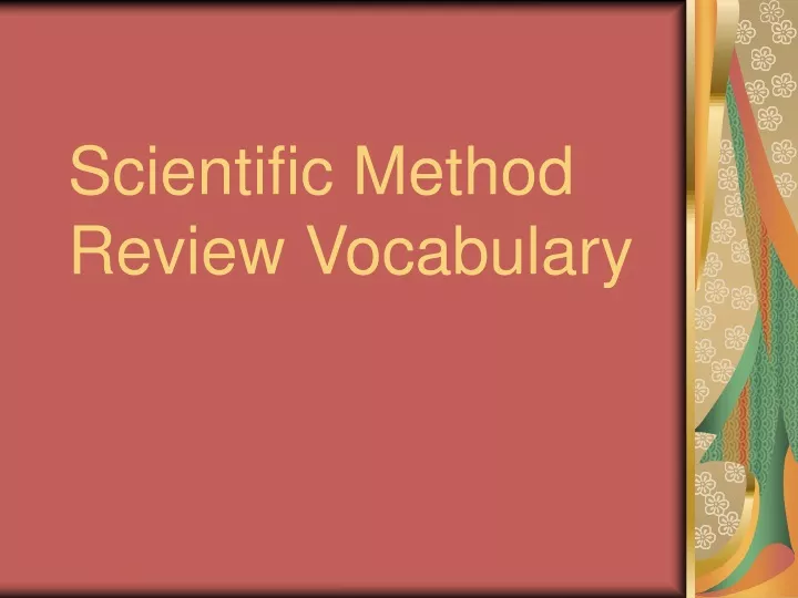 scientific method review vocabulary
