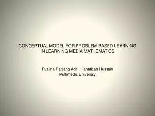 CONCEPTUAL MODEL FOR PROBLEM-BASED LEARNING  IN LEARNING MEDIA MATHEMATICS