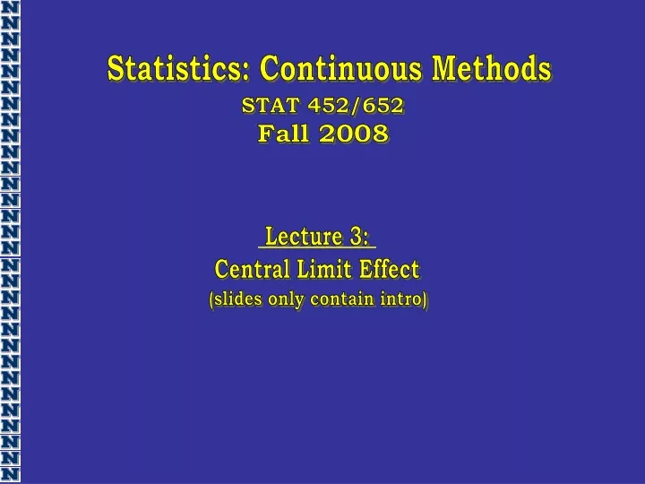 statistics continuous methods